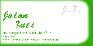 jolan kuti business card